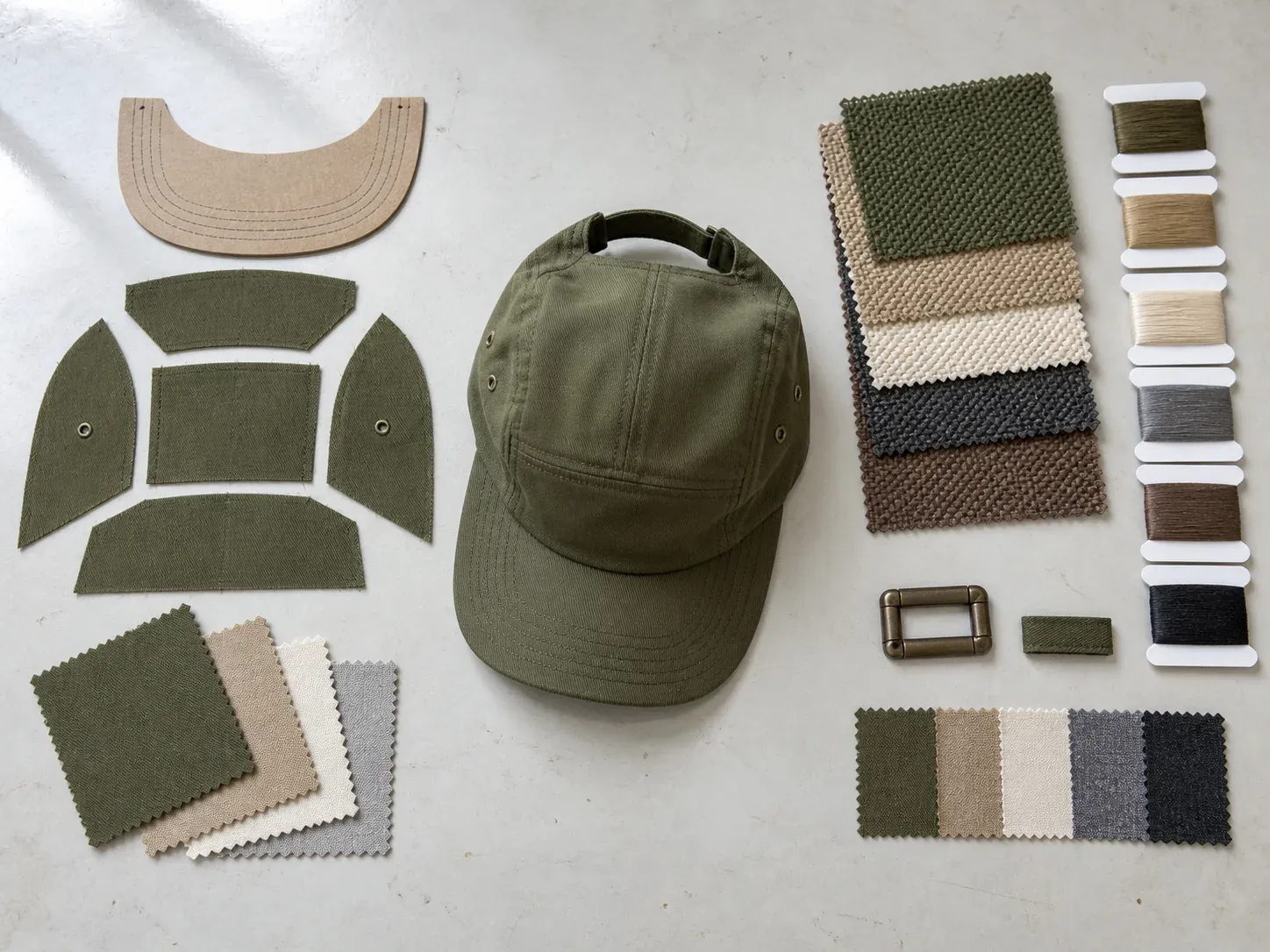 Headwear sample and coordination materials