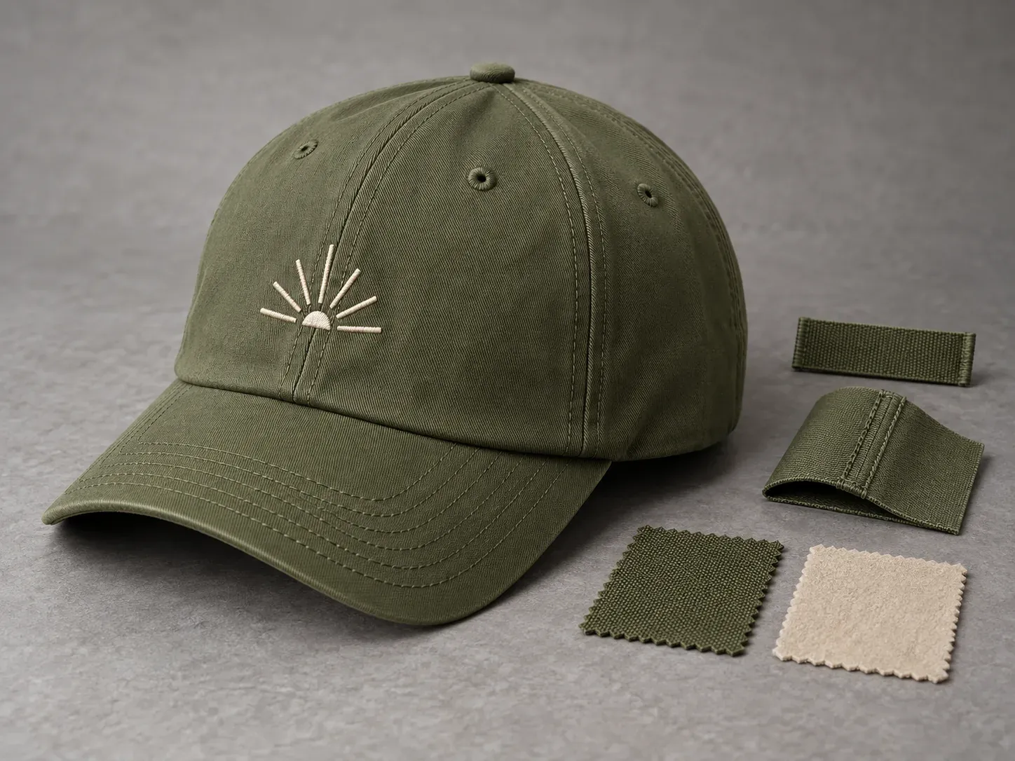Illustrative baseball-cap construction and decoration discussion concept
