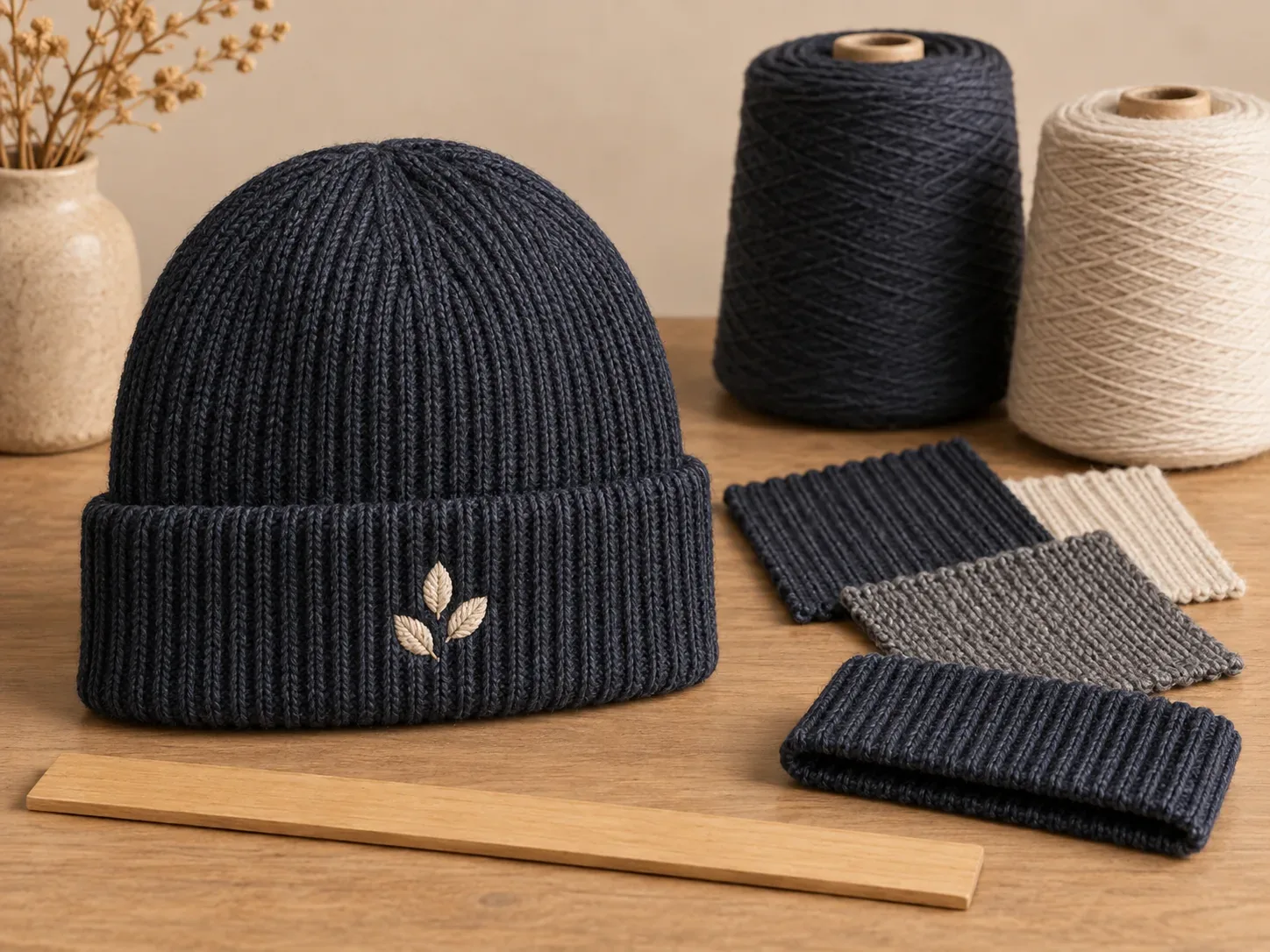 Illustrative beanie sample-review materials