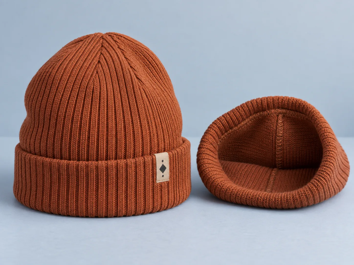 Illustrative knit-beanie profile and cuff construction concepts